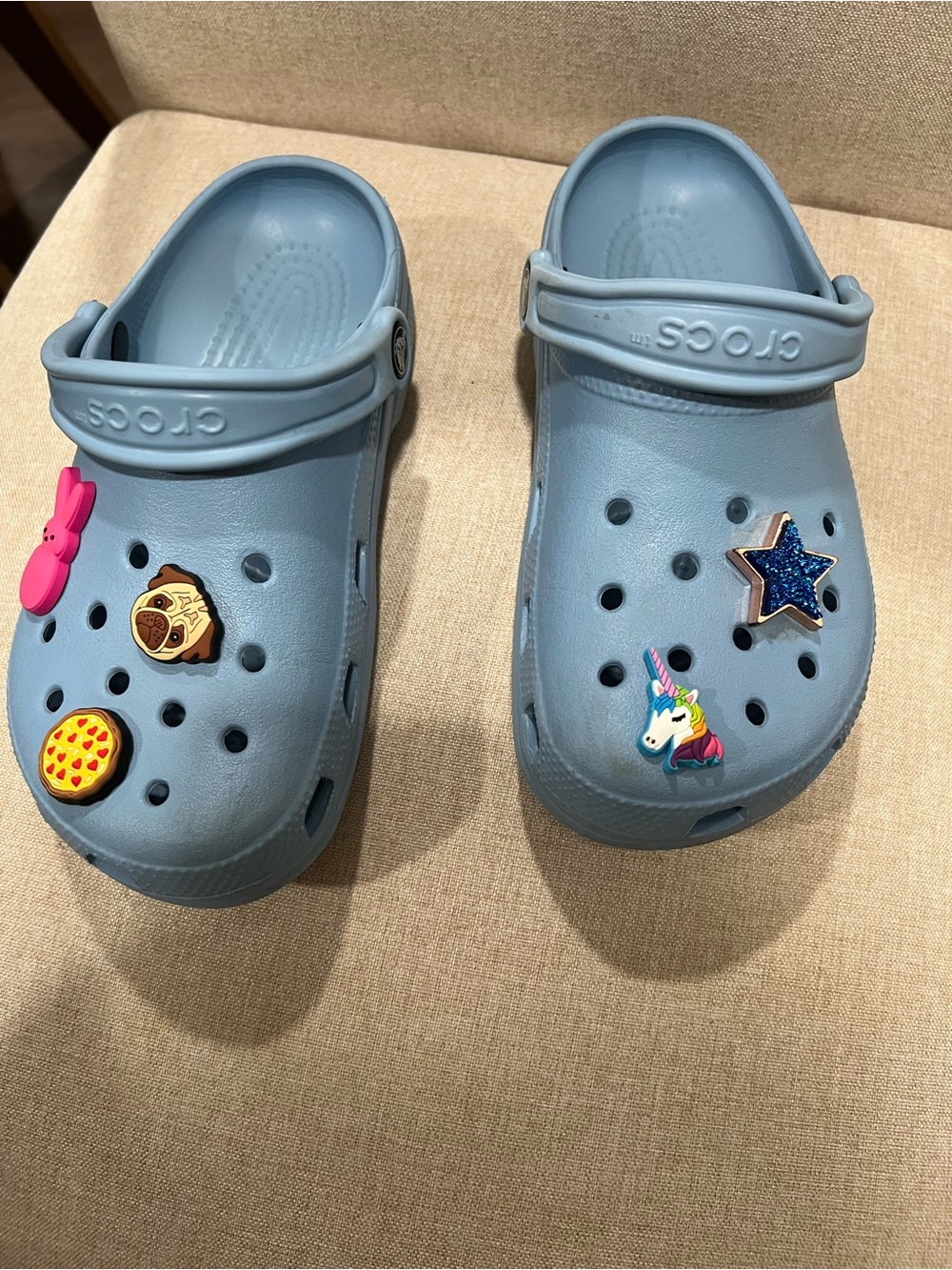 CROCS Kids Light Blue Classic Clog with Fun Jibbitz Charms